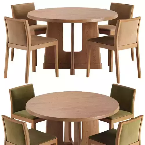 Como Dining Chair and Innis Round Dining Table 3D model