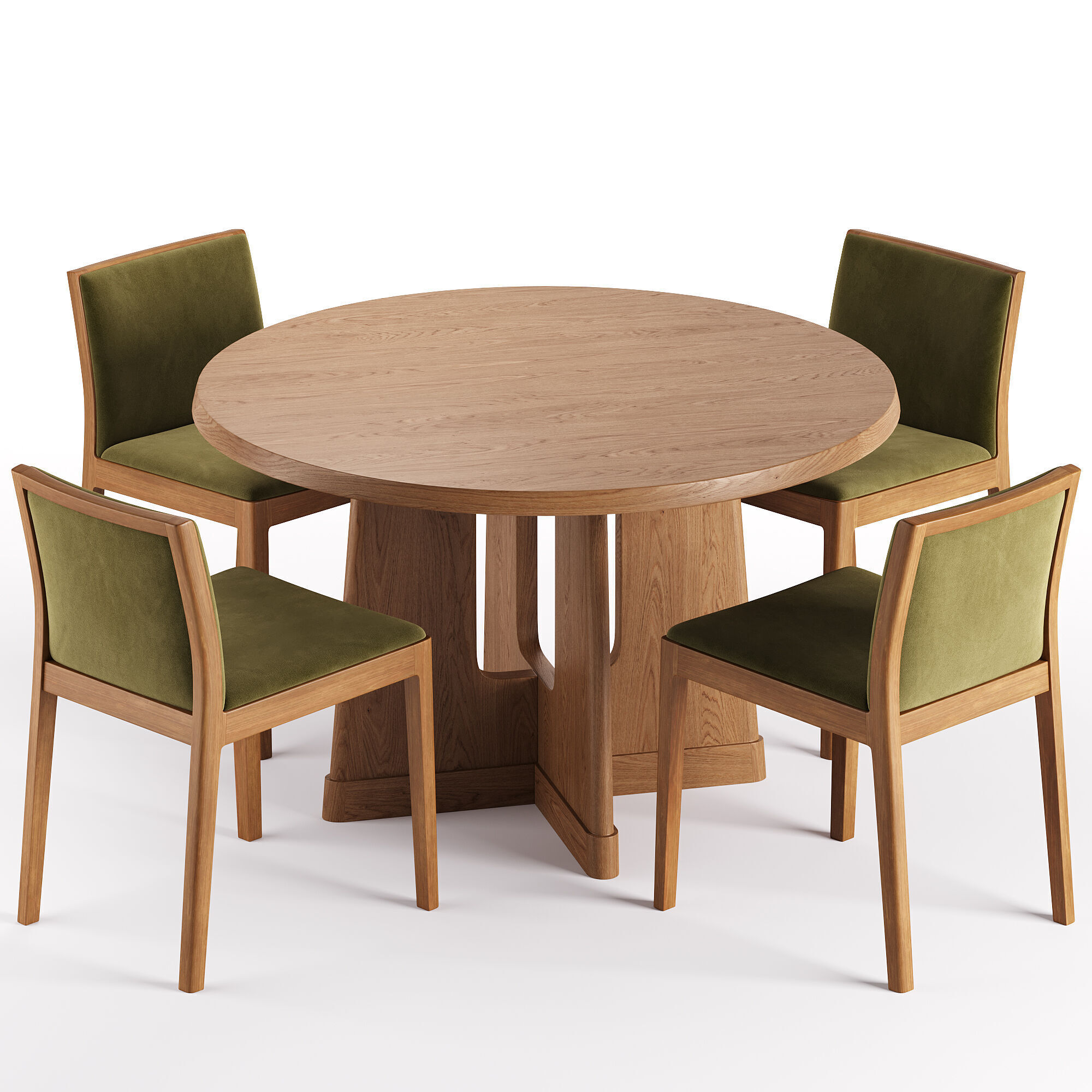 Como Dining Chair and Innis Round Dining Table 3D model_4