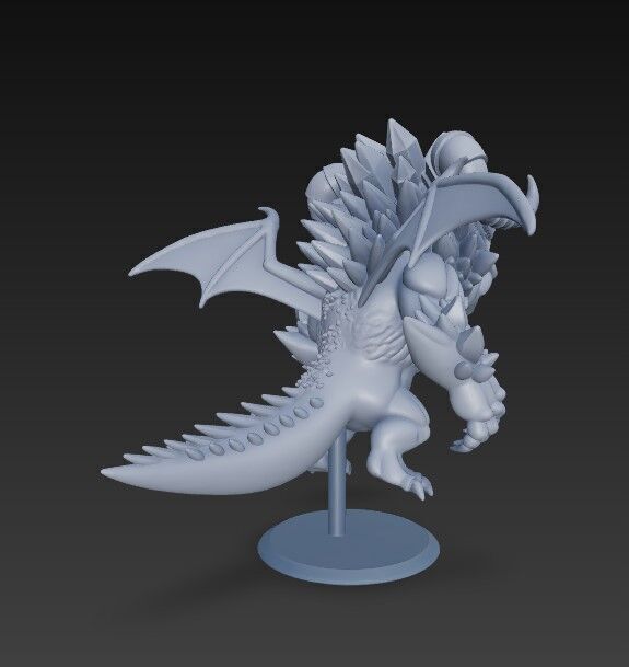 Crystal Horned Dragon Hatchling 3D model_2
