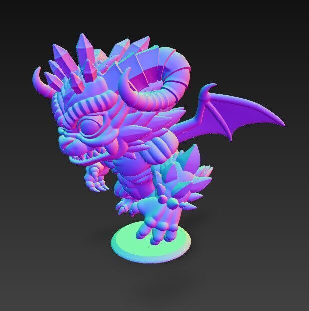 Crystal Horned Dragon Hatchling 3D model_14