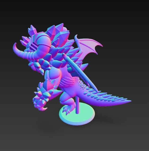 Crystal Horned Dragon Hatchling 3D model_13