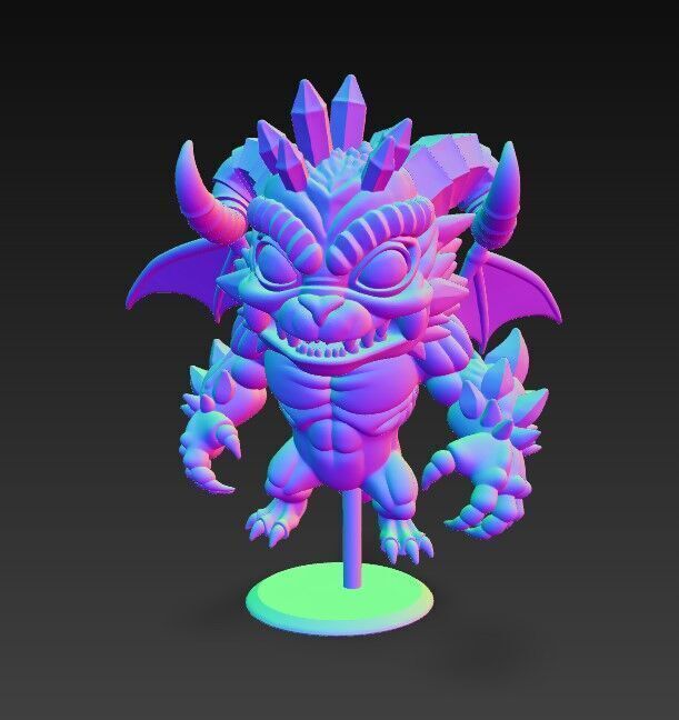 Crystal Horned Dragon Hatchling 3D model_16