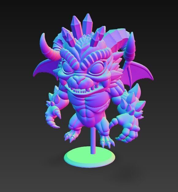 Crystal Horned Dragon Hatchling 3D model_15