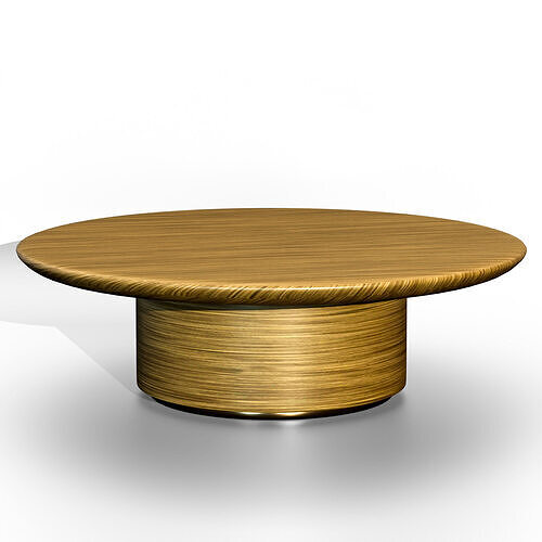 Wooden Round Coffee Table Low-poly 3D model