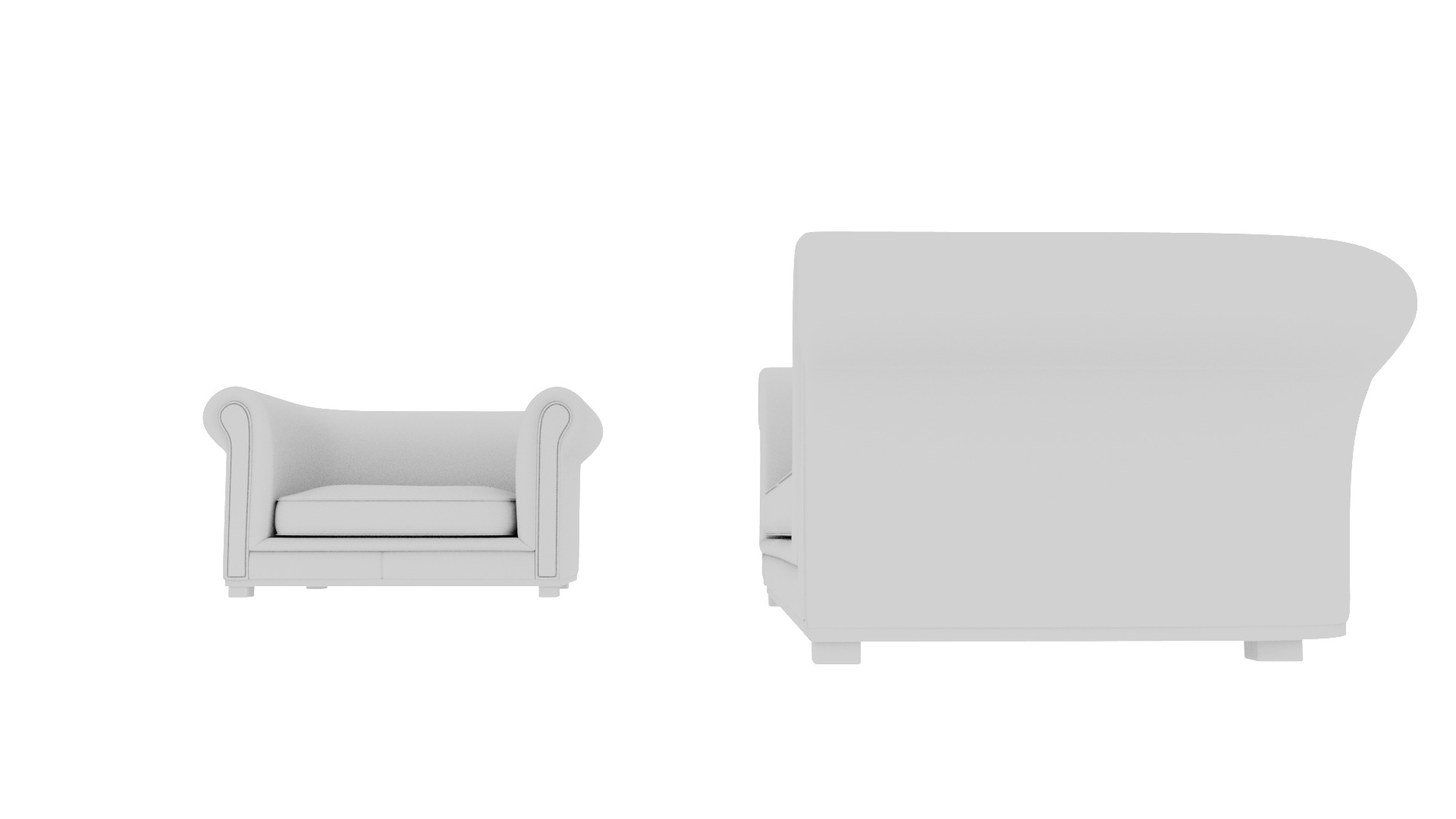 Two Untextured Sofa Models Low-poly 3D model_9