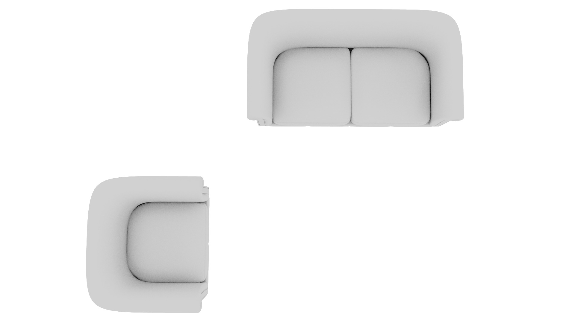 Two Untextured Sofa Models Low-poly 3D model_8