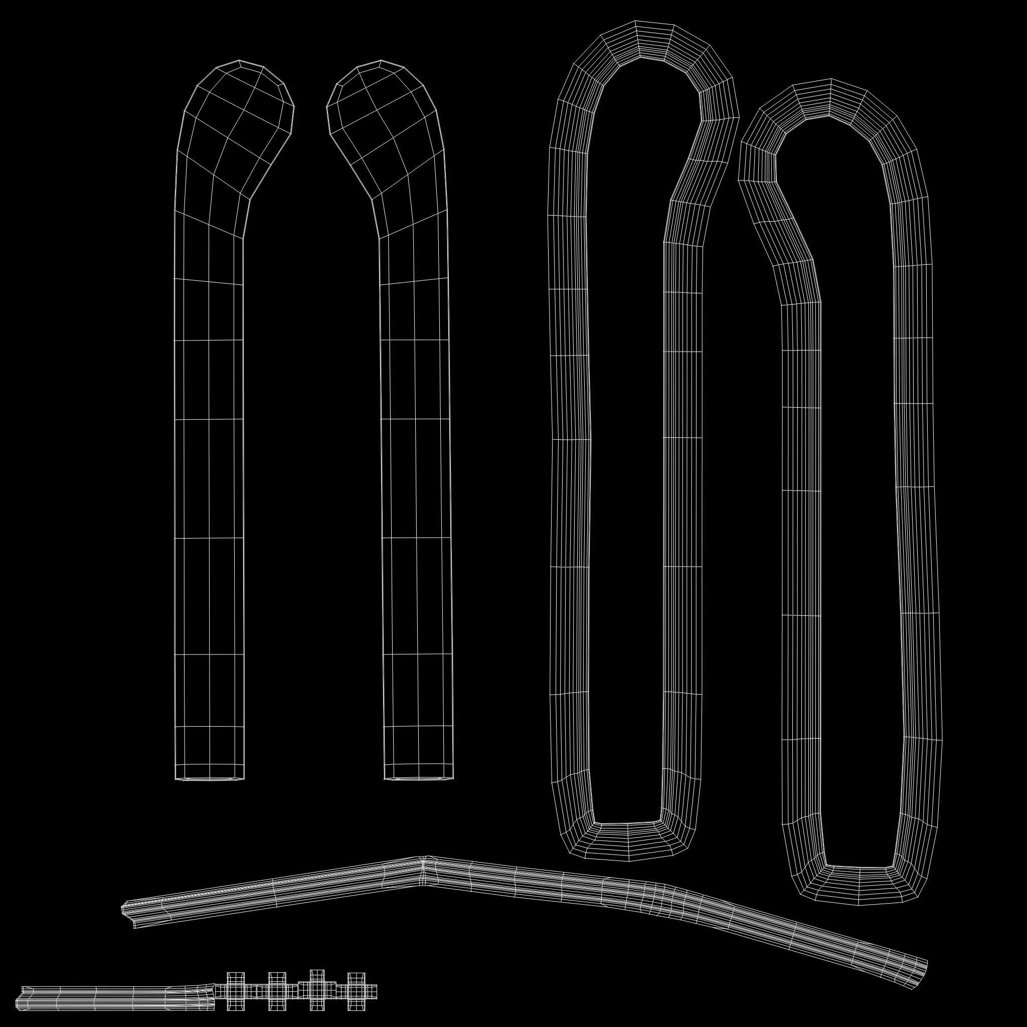 Two Untextured Sofa Models Low-poly 3D model_20