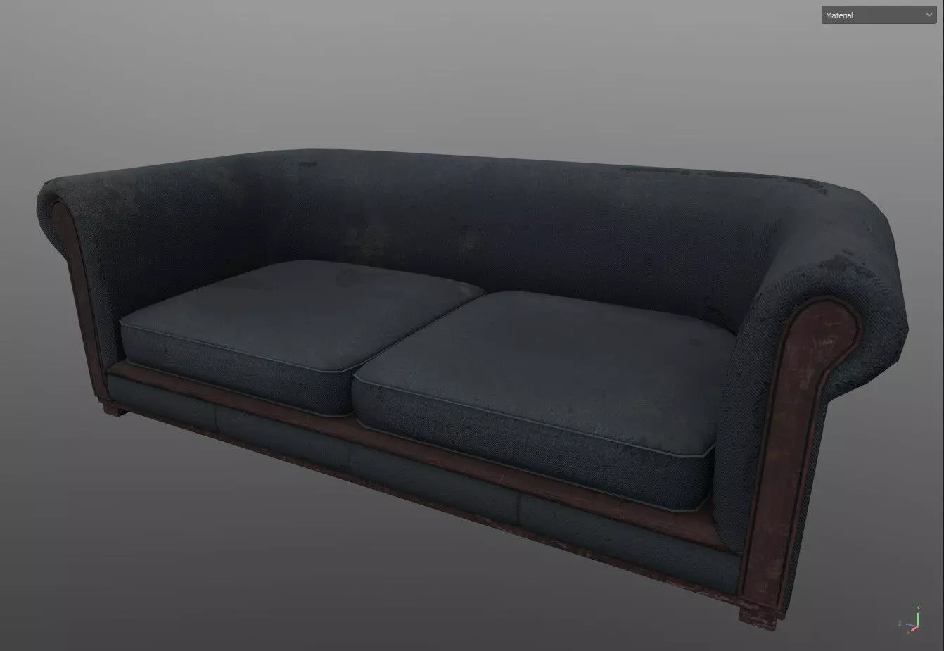 Two Untextured Sofa Models Low-poly 3D model_0