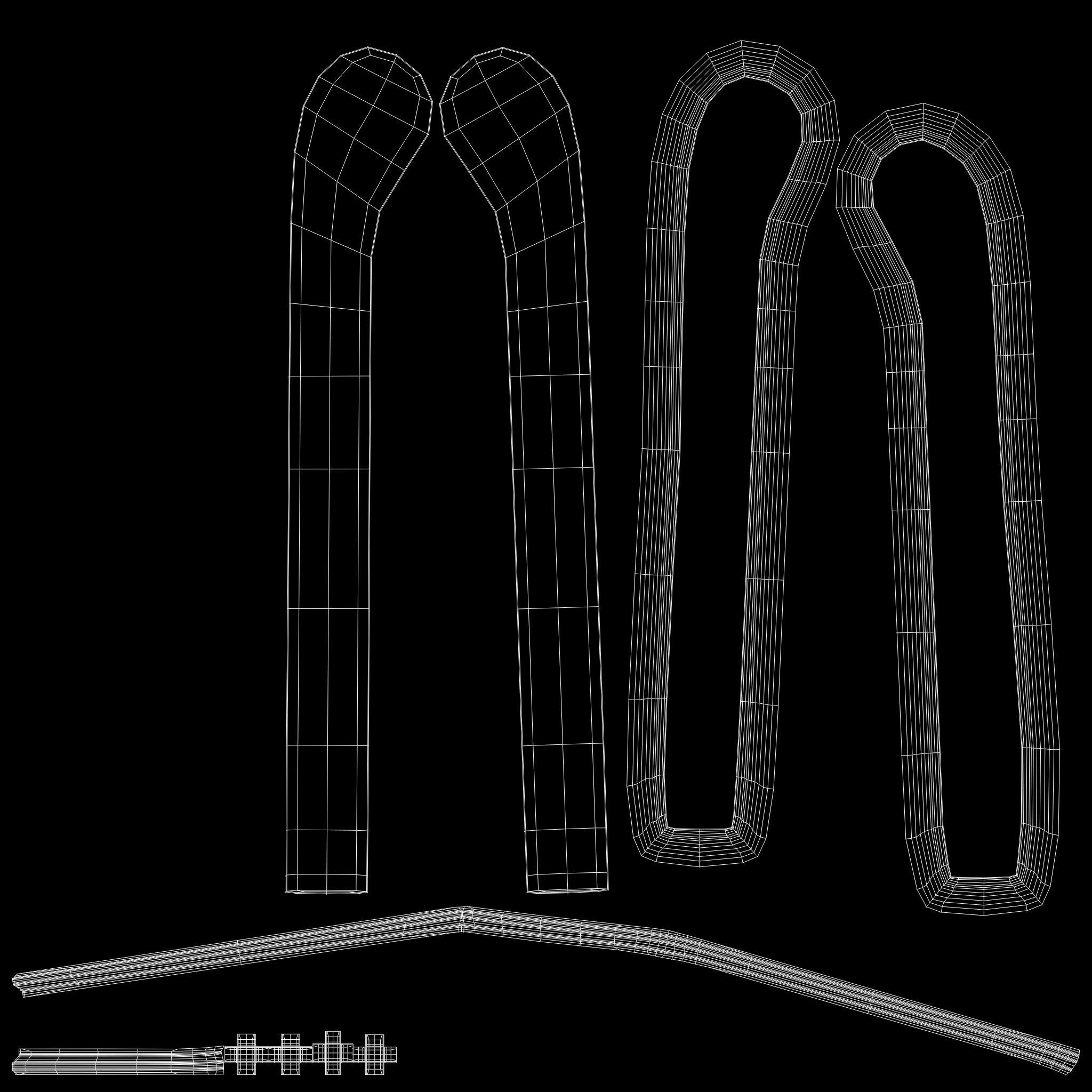 Two Untextured Sofa Models Low-poly 3D model_16