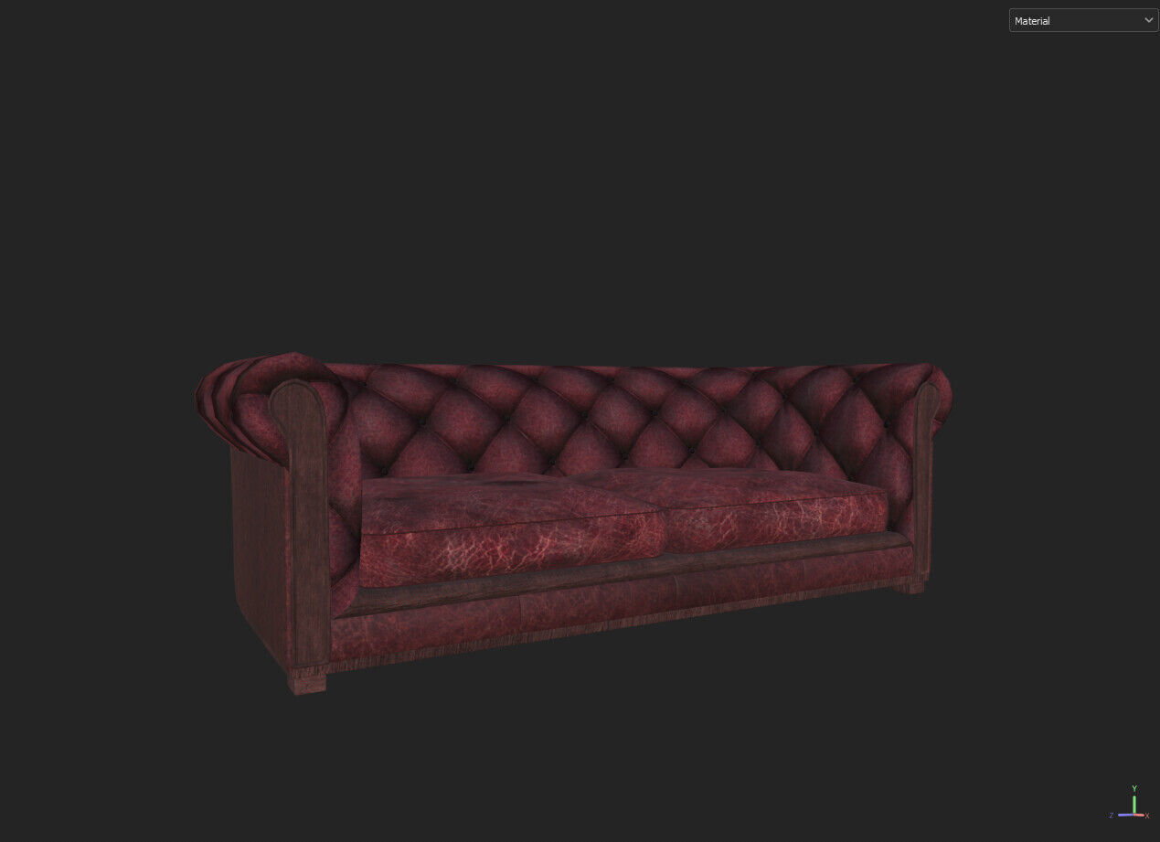 Two Untextured Sofa Models Low-poly 3D model_3