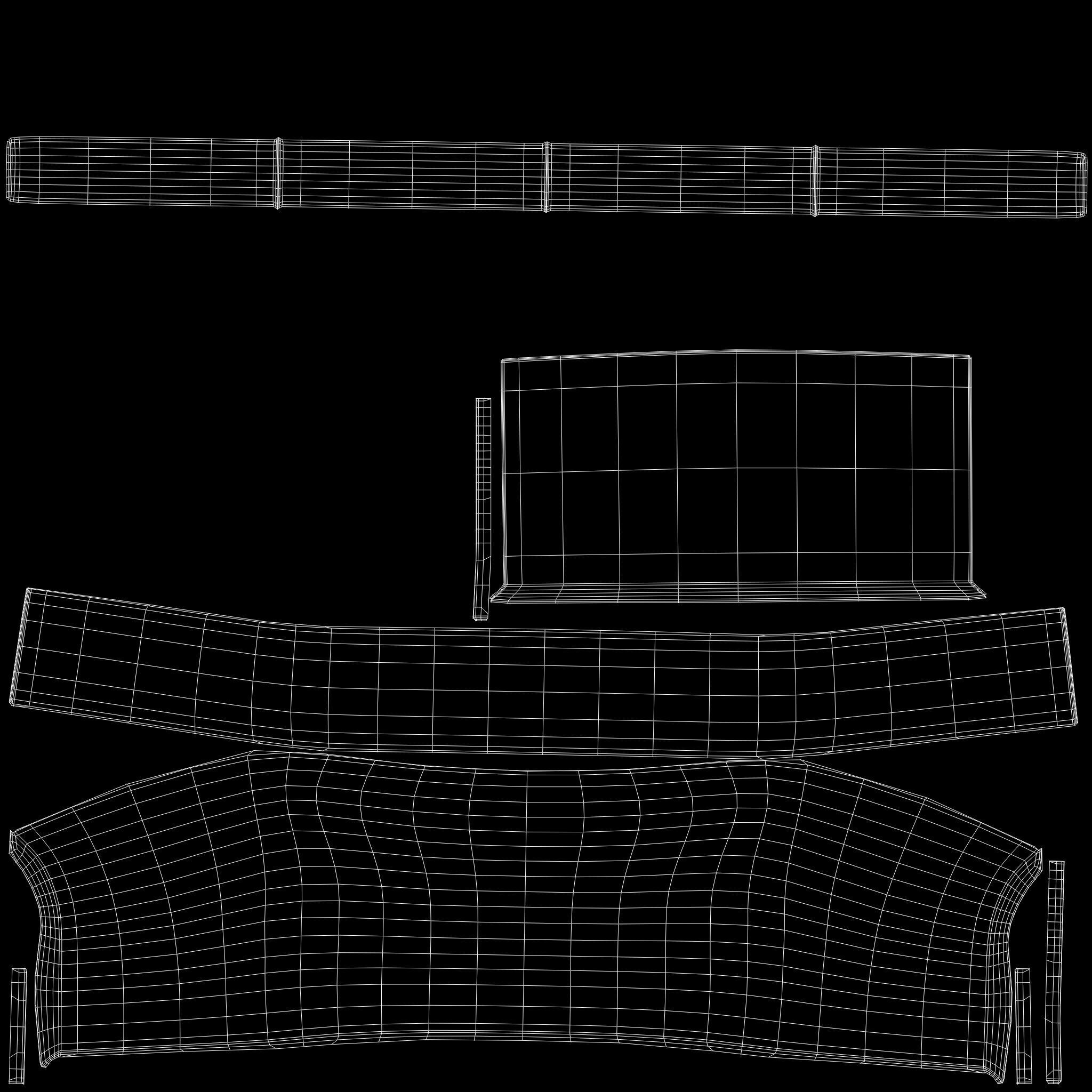 Two Untextured Sofa Models Low-poly 3D model_17
