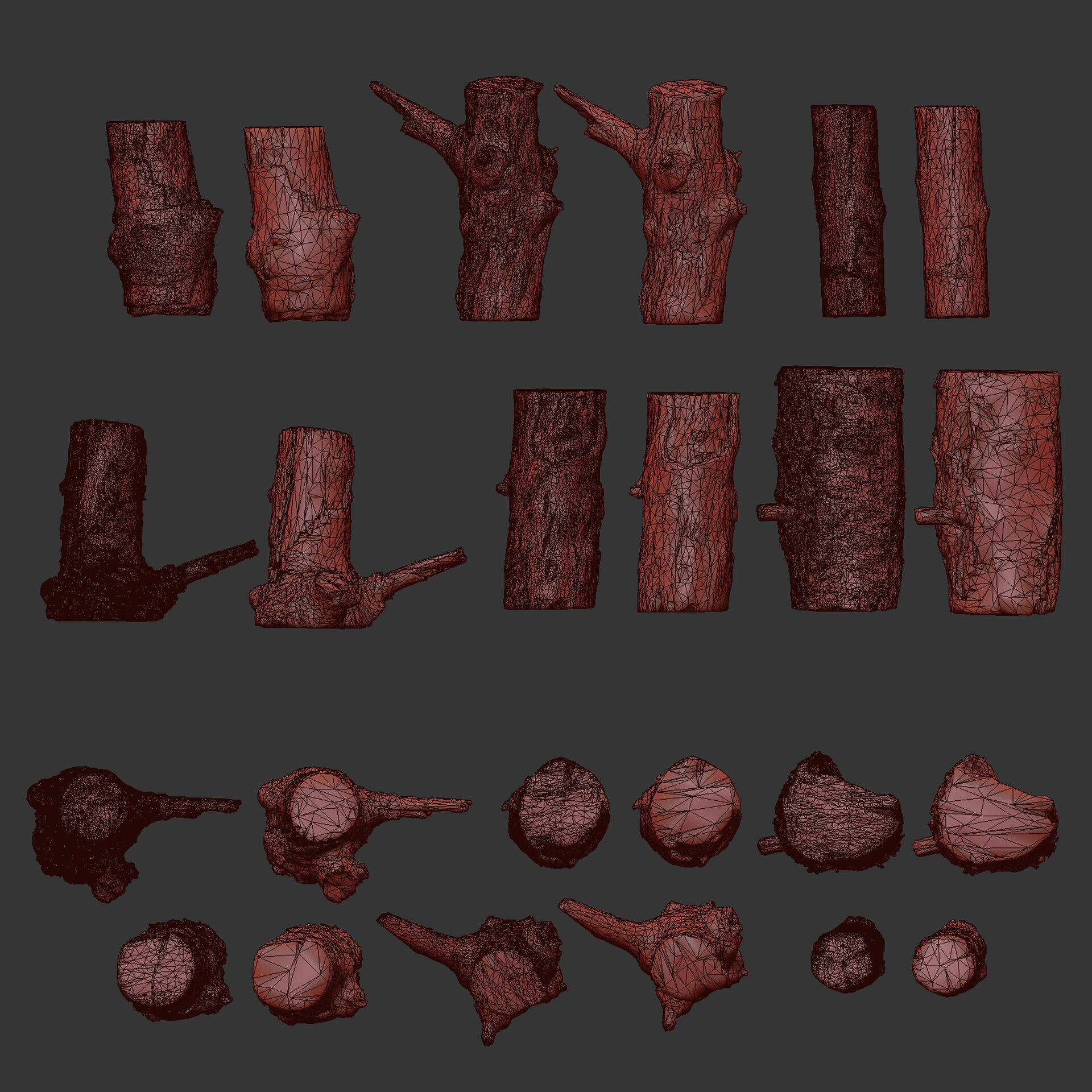 3D Scanned Tree Log Collection Vol 03 Low-poly 3D model_13