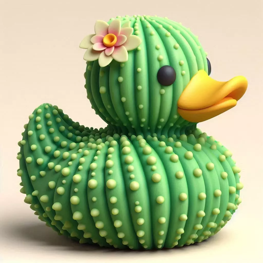 Cactus Rubber Duck 3D print model