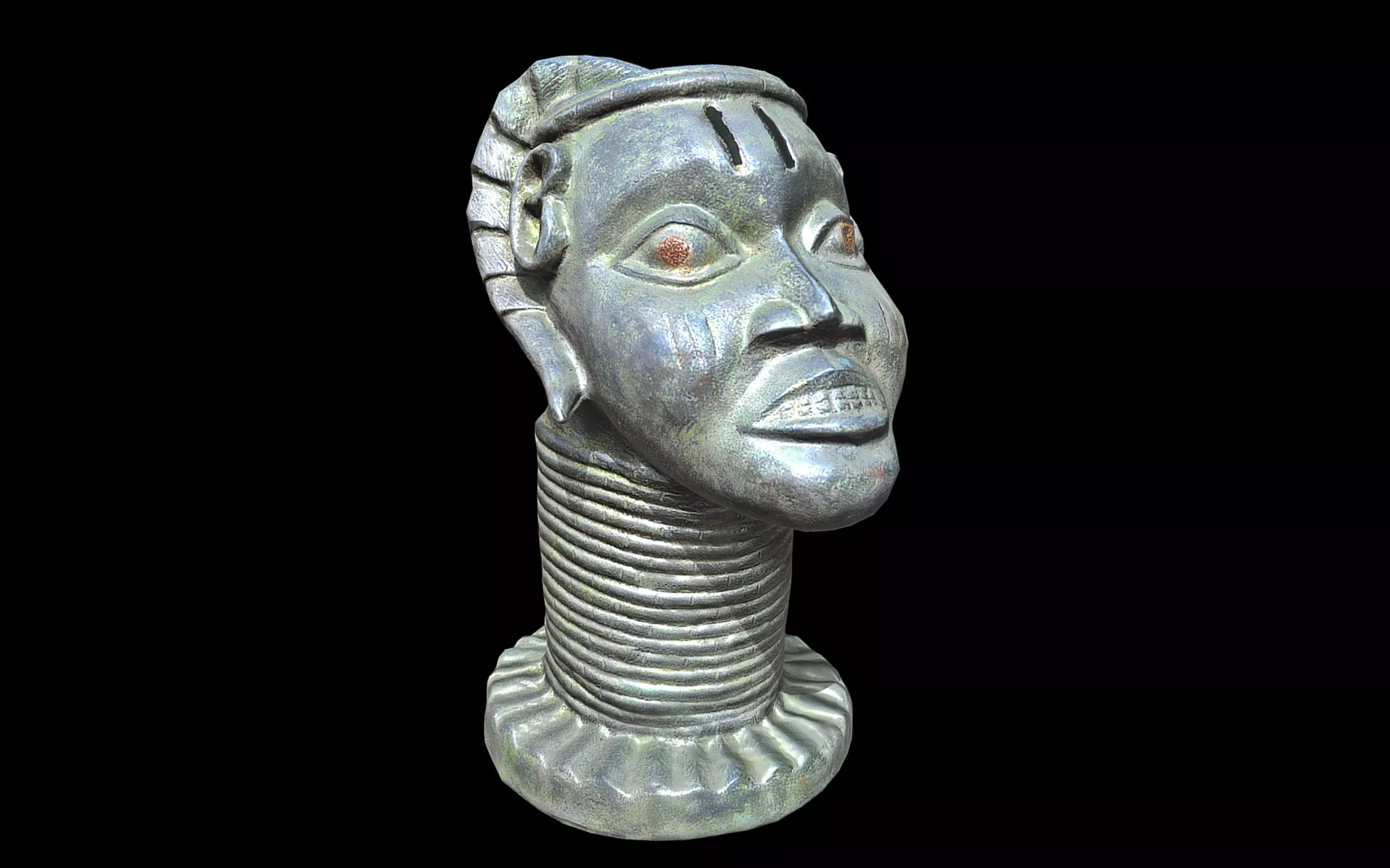 Yoruba-Owo Osanmasinmi Altar Head Low-poly 3D model_0