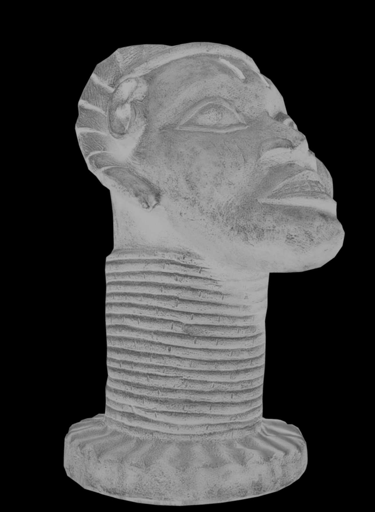 Yoruba-Owo Osanmasinmi Altar Head Low-poly 3D model_11