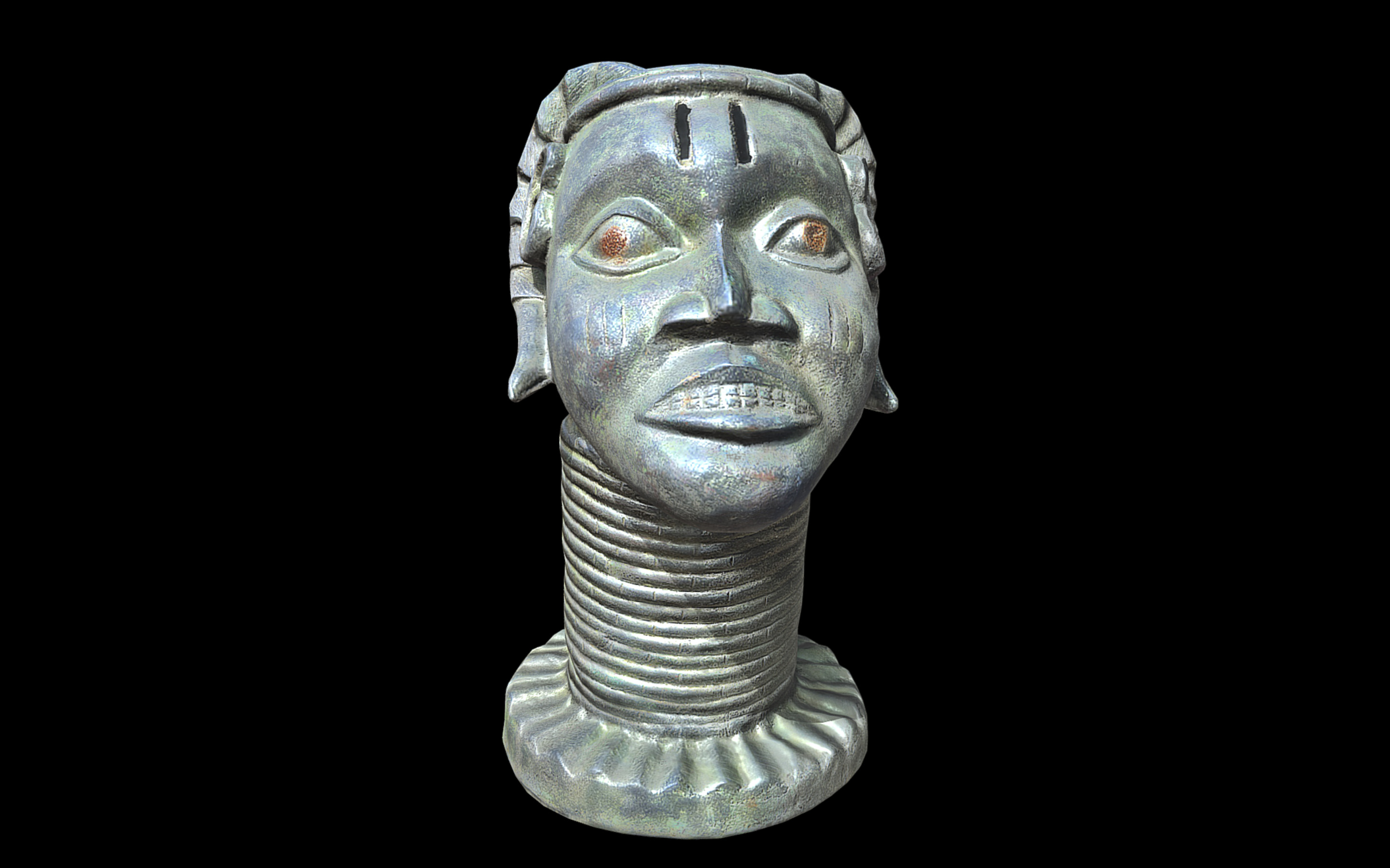 Yoruba-Owo Osanmasinmi Altar Head Low-poly 3D model_1