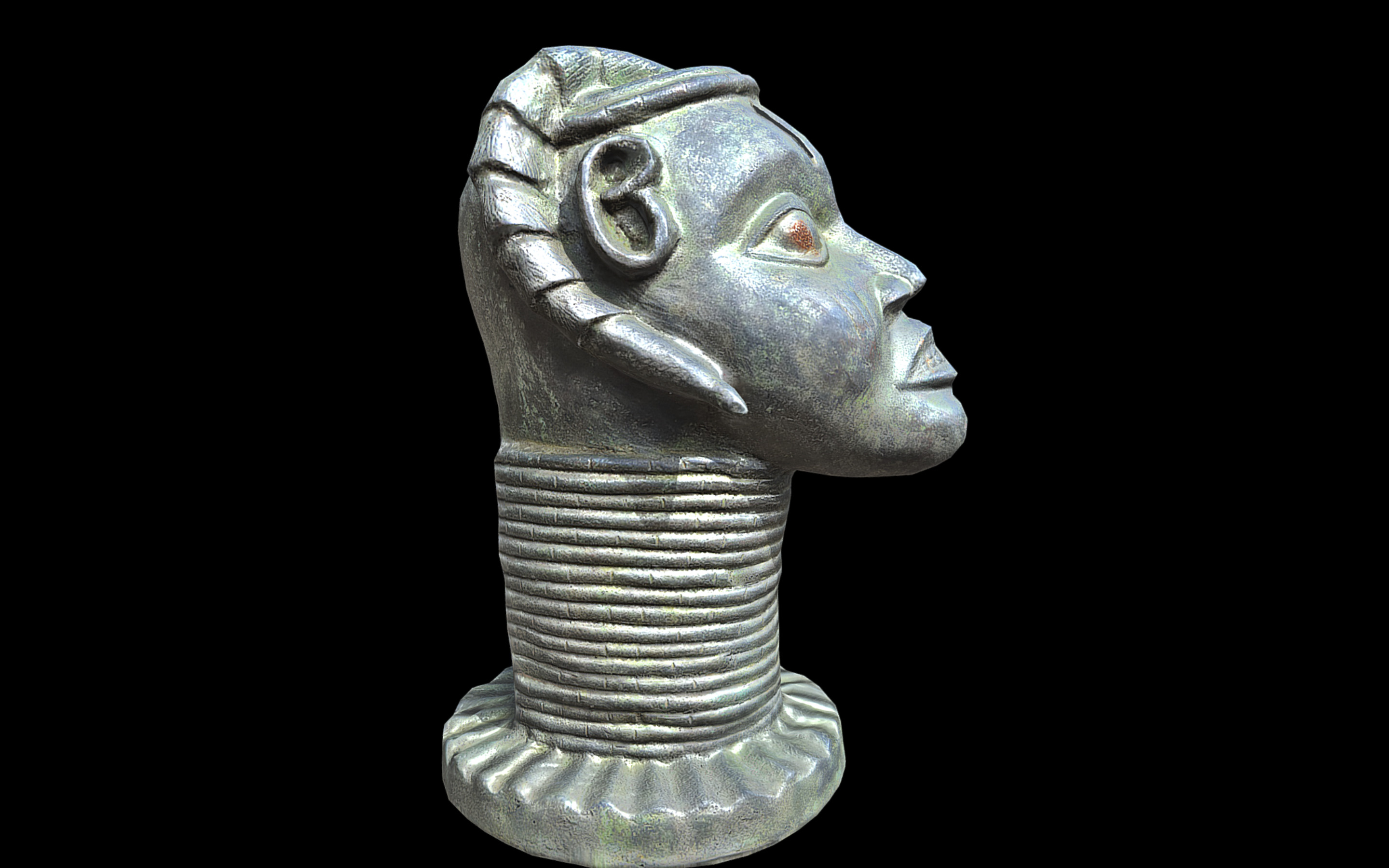 Yoruba-Owo Osanmasinmi Altar Head Low-poly 3D model_4