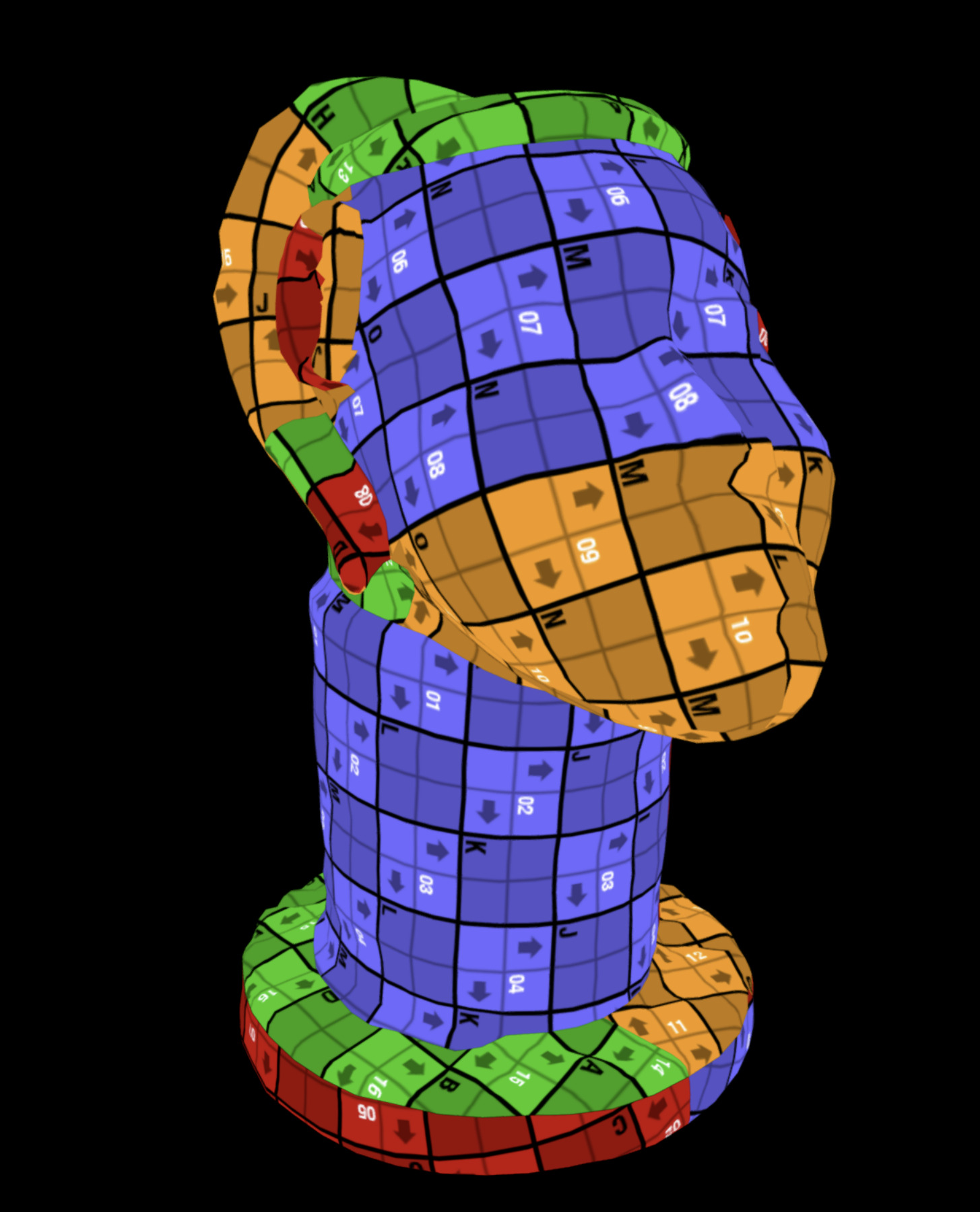 Yoruba-Owo Osanmasinmi Altar Head Low-poly 3D model_15