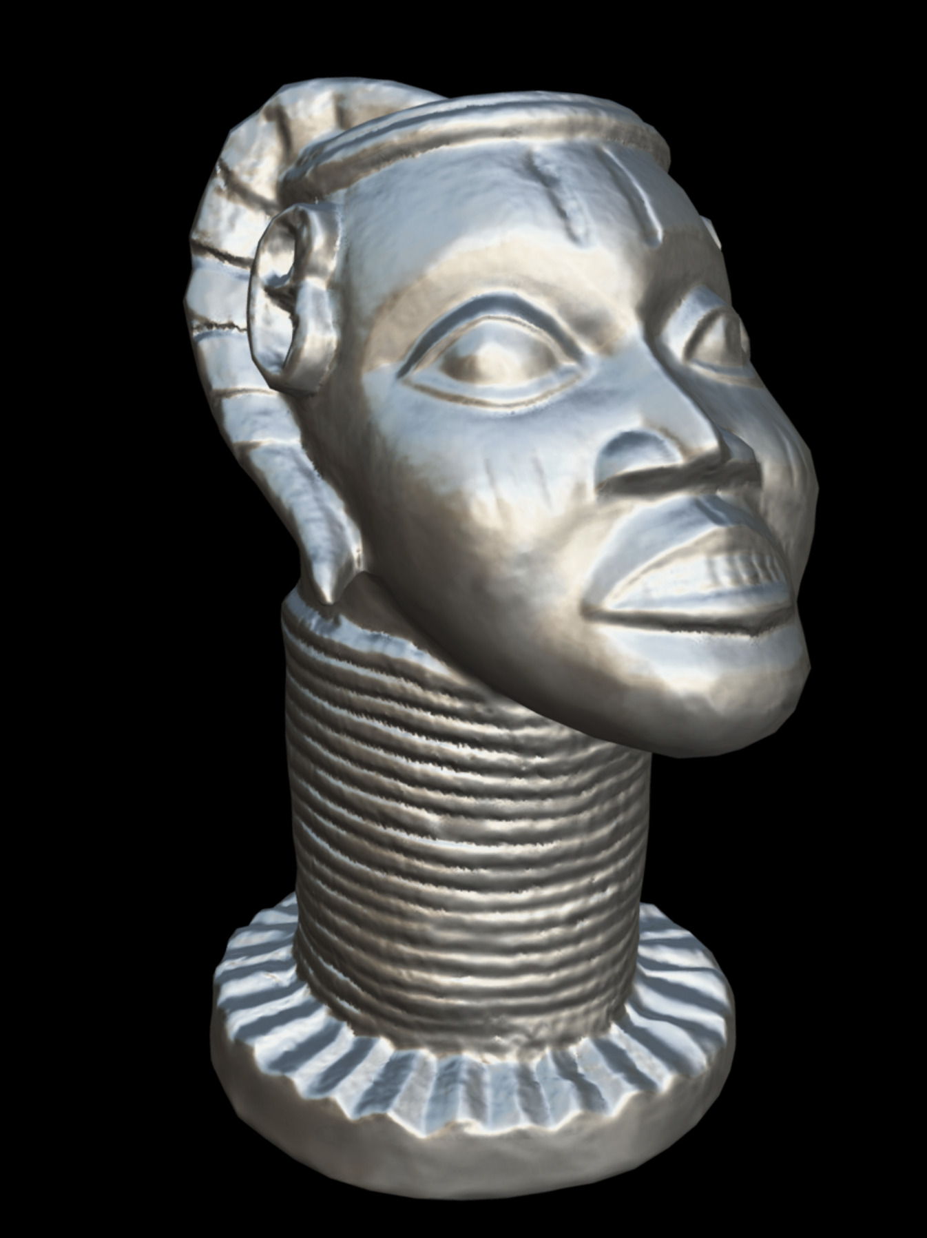 Yoruba-Owo Osanmasinmi Altar Head Low-poly 3D model_14