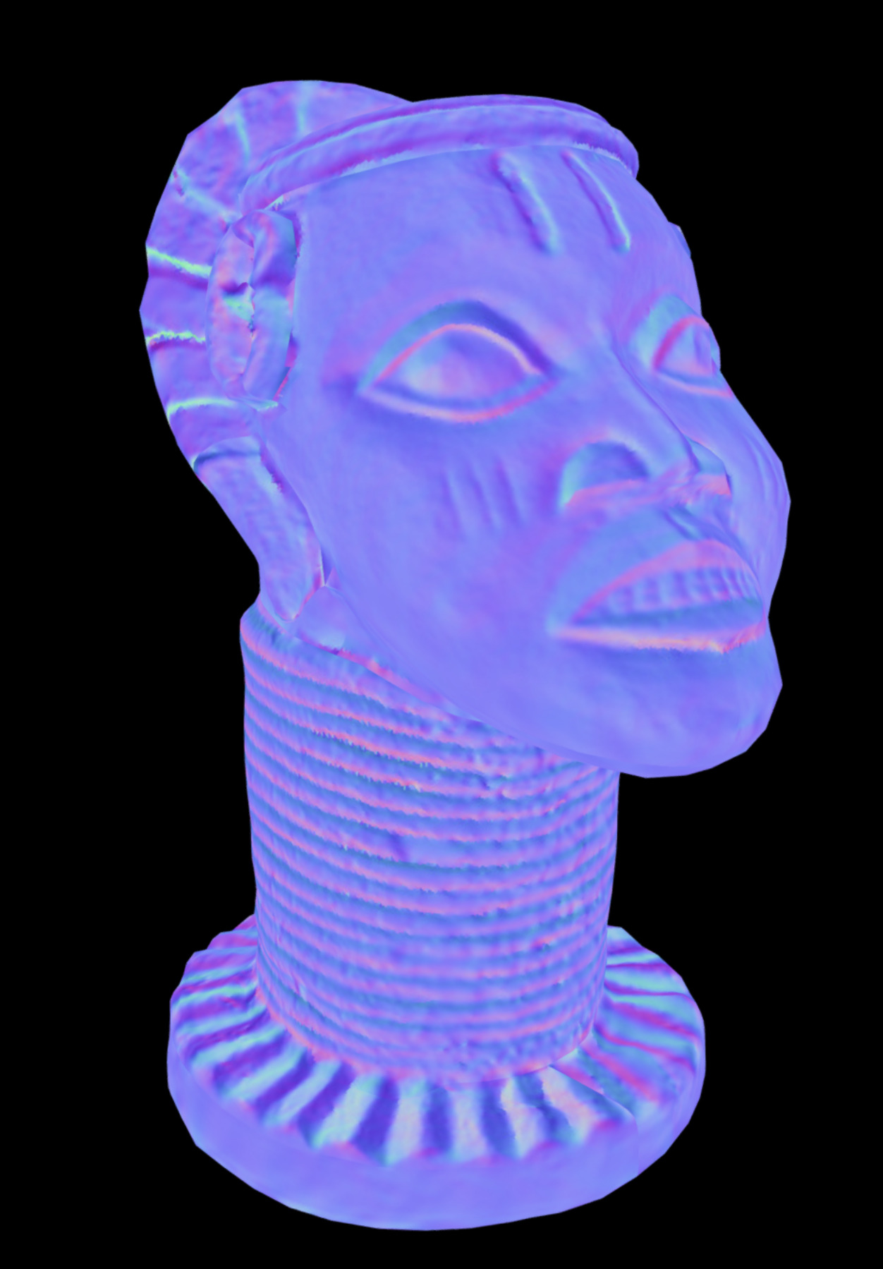 Yoruba-Owo Osanmasinmi Altar Head Low-poly 3D model_12