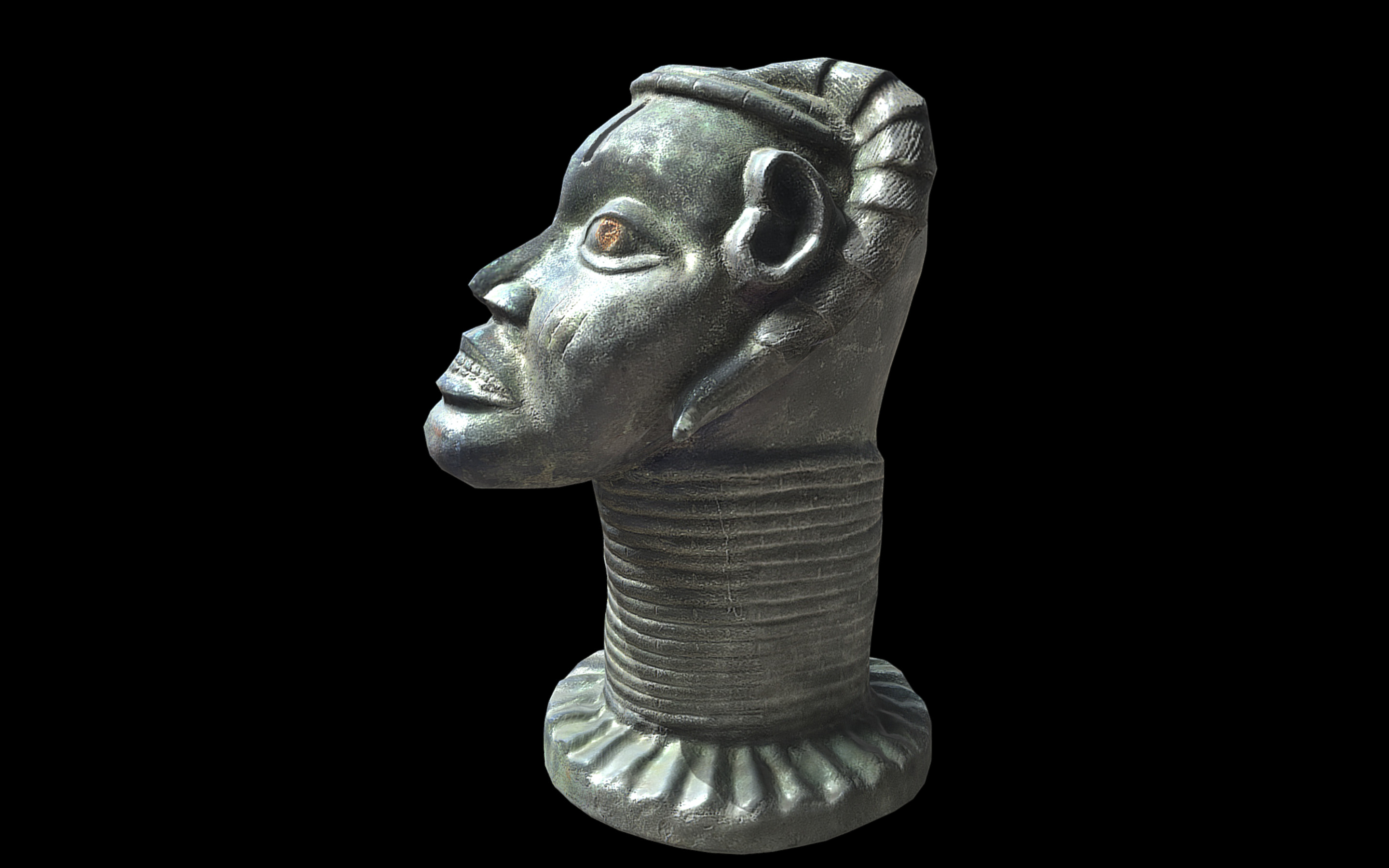 Yoruba-Owo Osanmasinmi Altar Head Low-poly 3D model_2