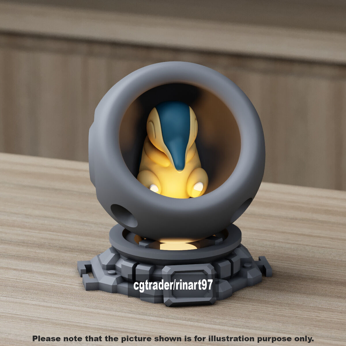 Cyndaquil in healing machine pods from pokemon 3D print model_4