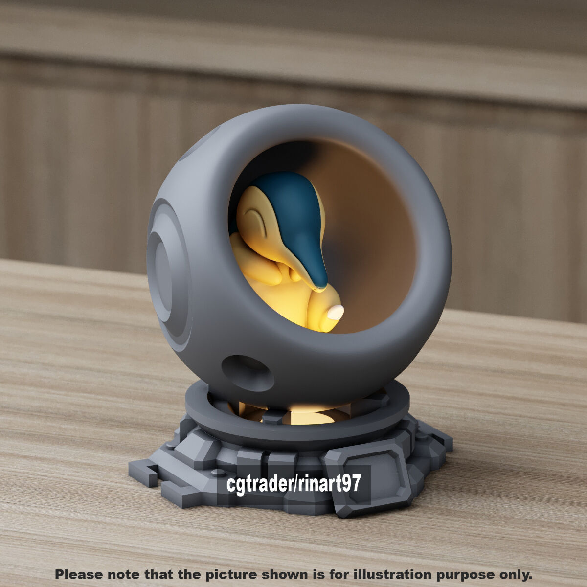 Cyndaquil in healing machine pods from pokemon 3D print model_6