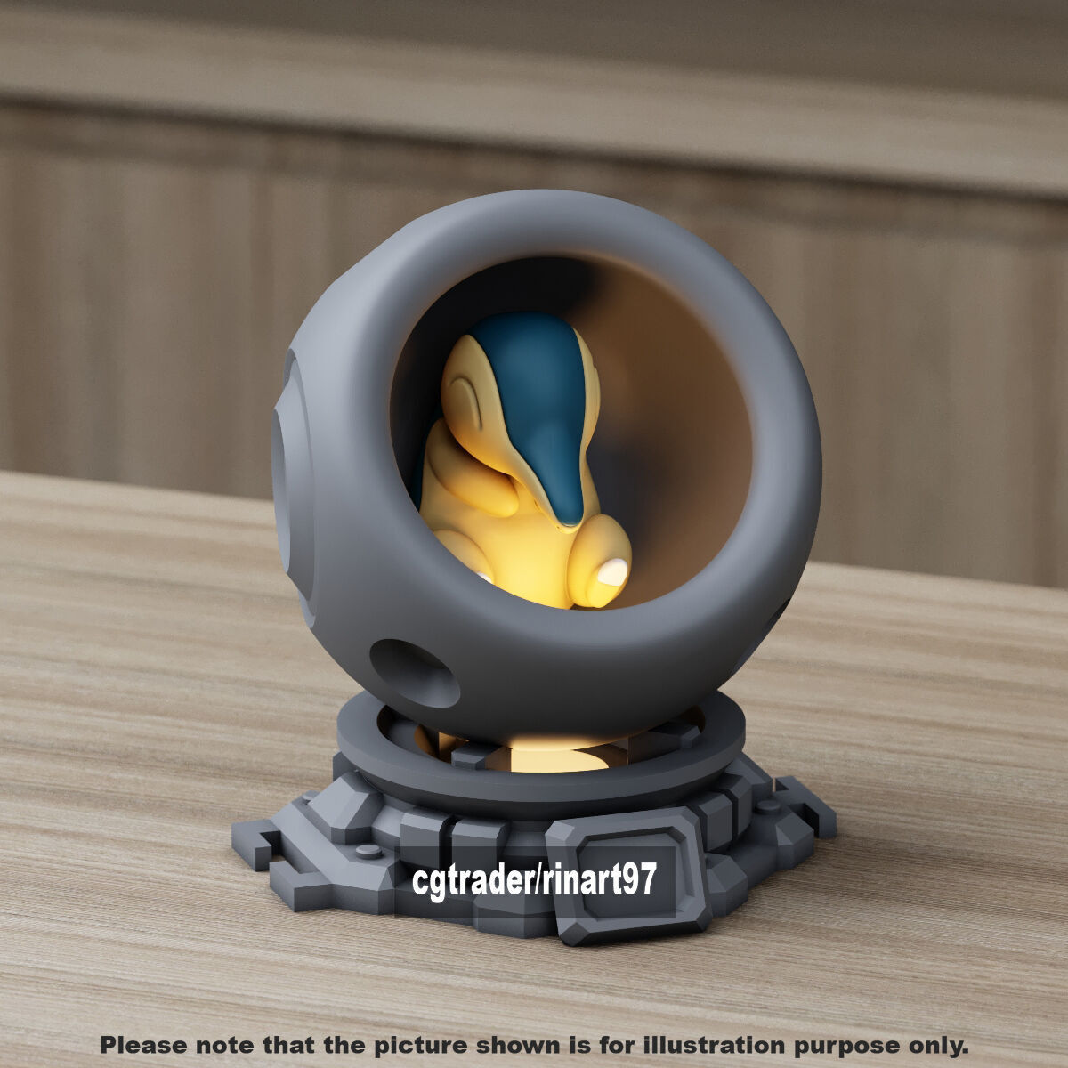 Cyndaquil in healing machine pods from pokemon 3D print model_5