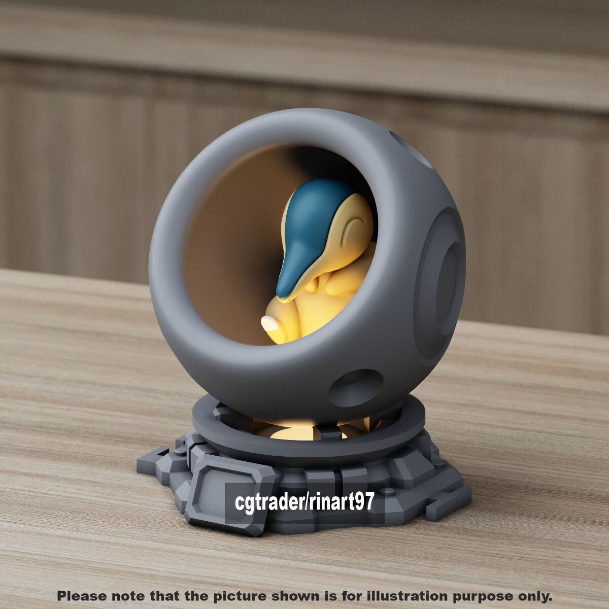Cyndaquil in healing machine pods from pokemon 3D print model_7
