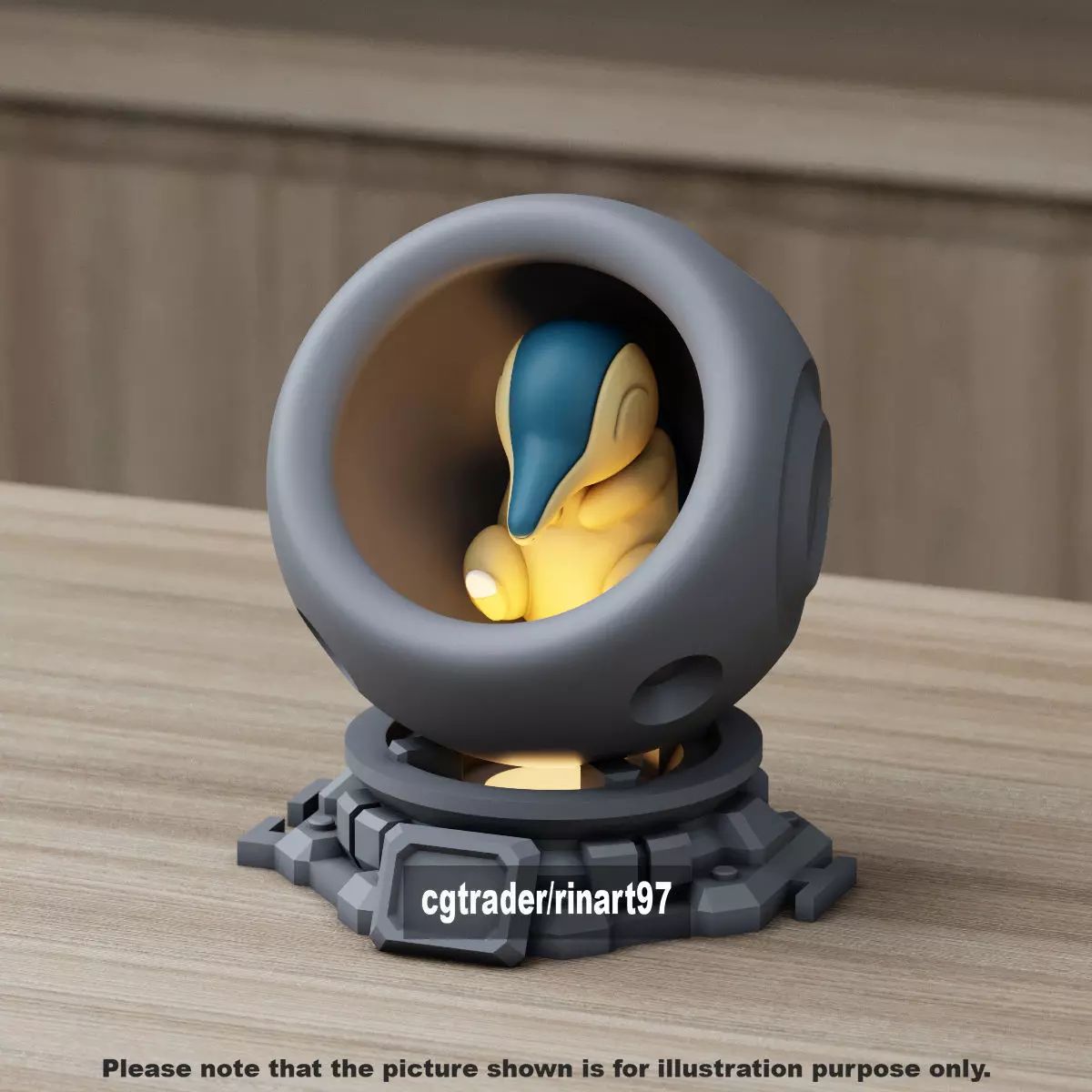 Cyndaquil in healing machine pods from pokemon 3D print model_0