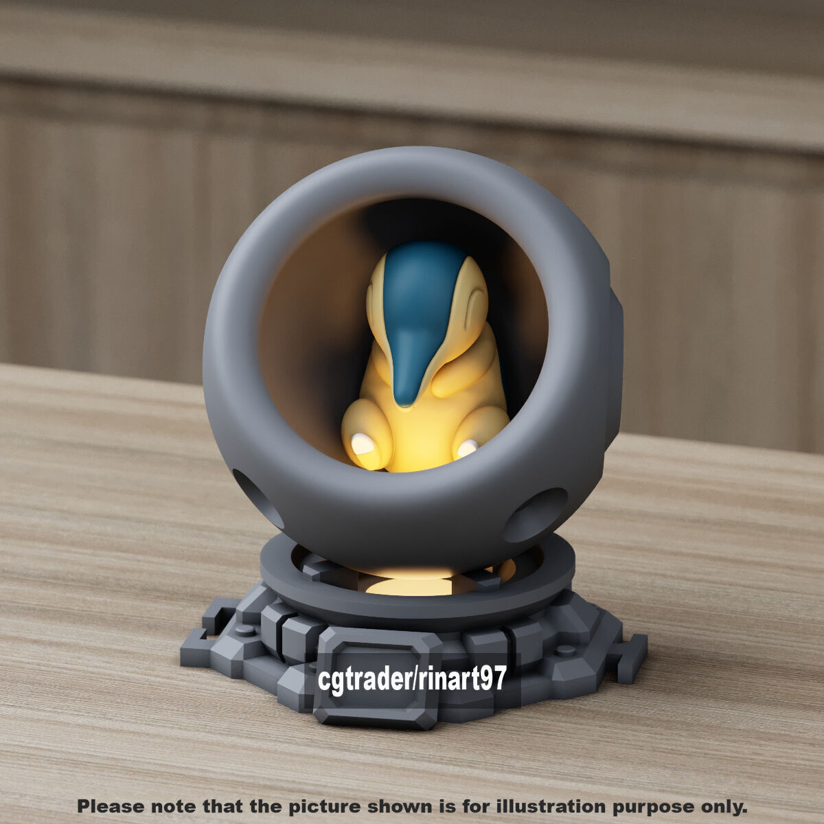 Cyndaquil in healing machine pods from pokemon 3D print model_2