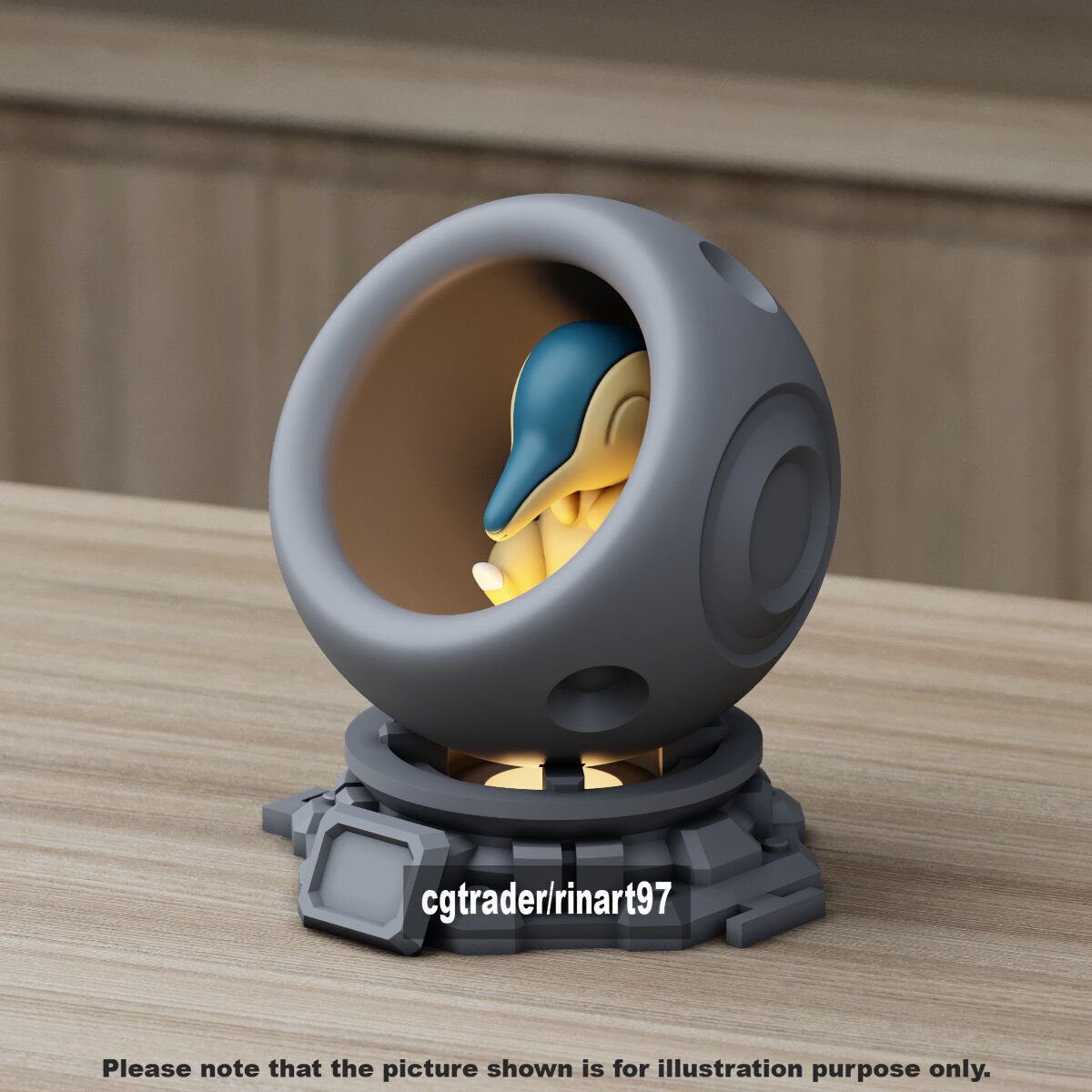 Cyndaquil in healing machine pods from pokemon 3D print model_8