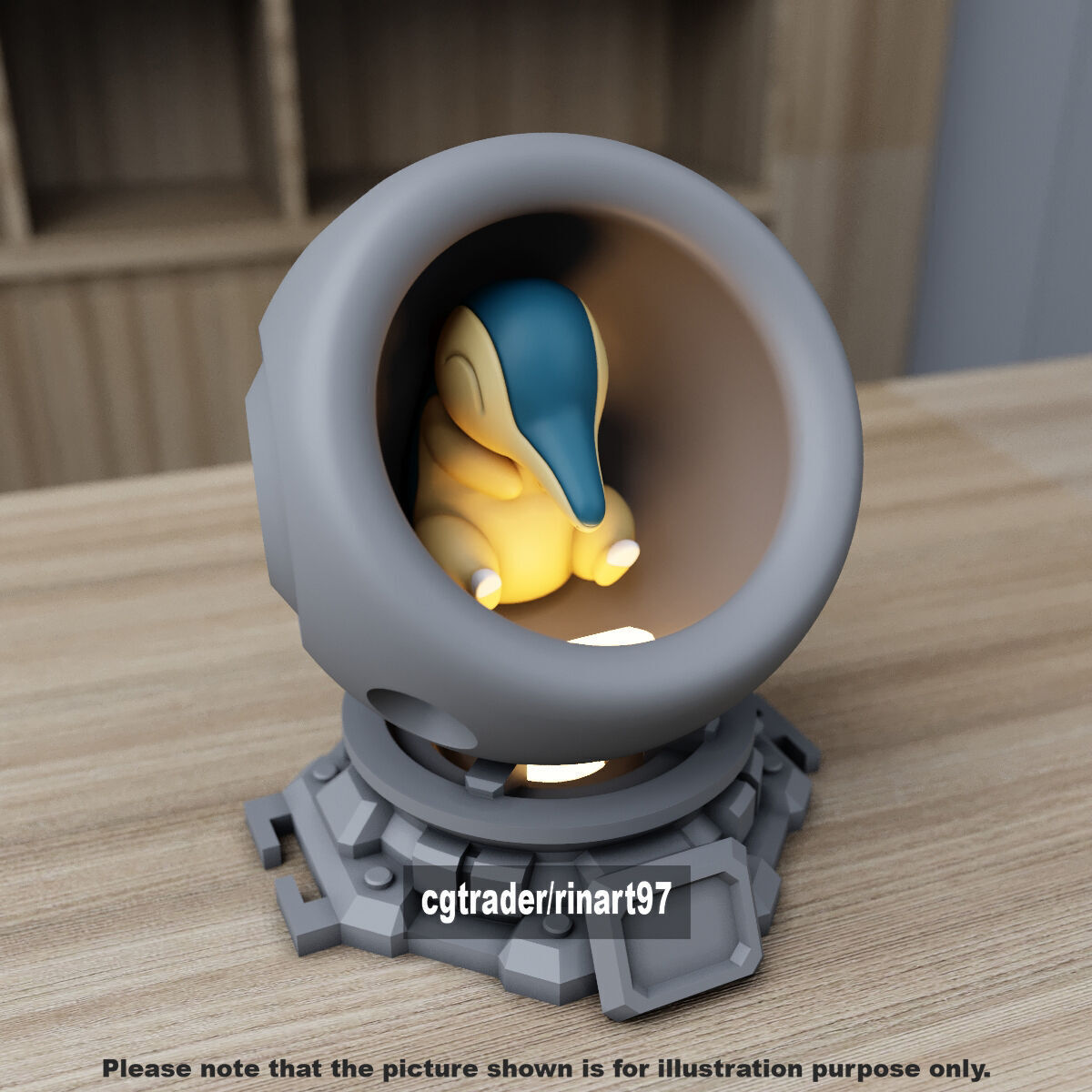 Cyndaquil in healing machine pods from pokemon 3D print model_1