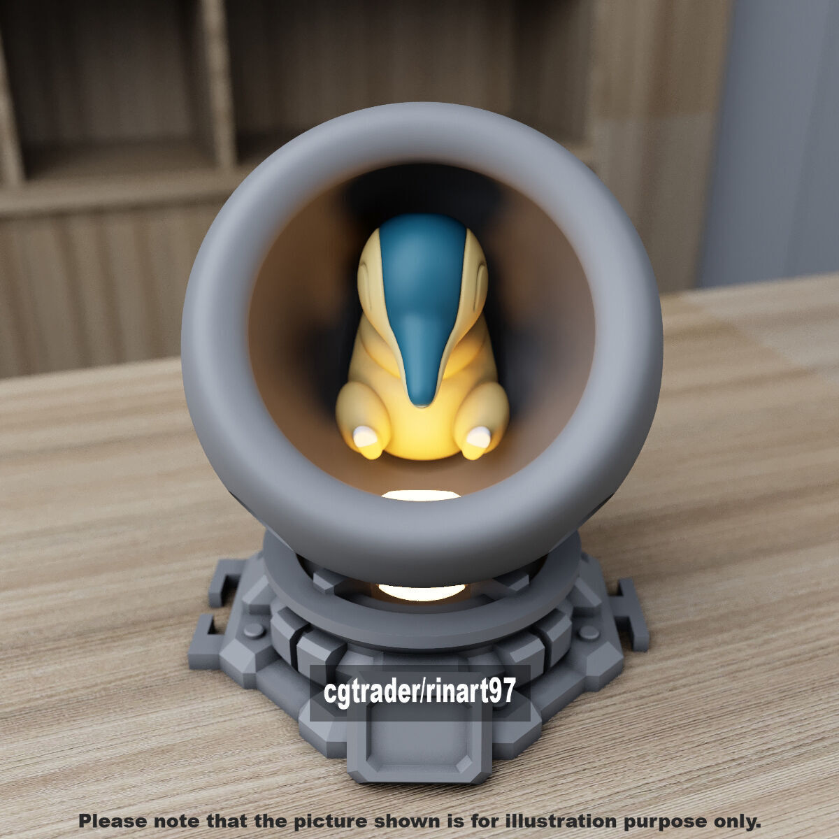 Cyndaquil in healing machine pods from pokemon 3D print model_9