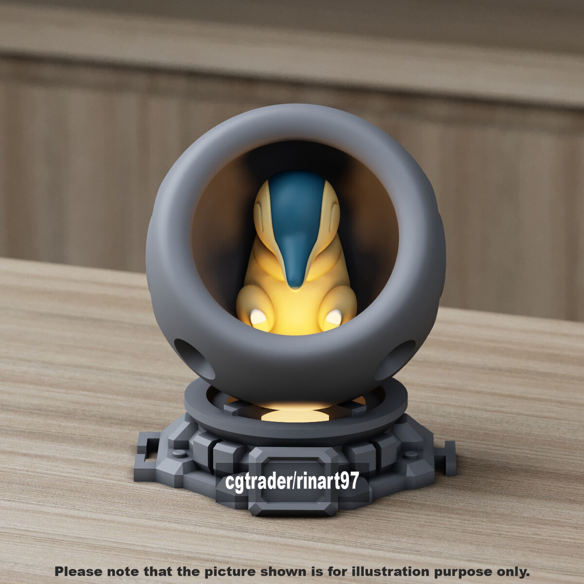 Cyndaquil in healing machine pods from pokemon 3D print model_3