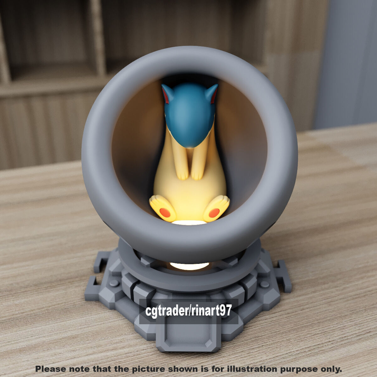 Quilava in healing machine pods from pokemon 3D print model_7
