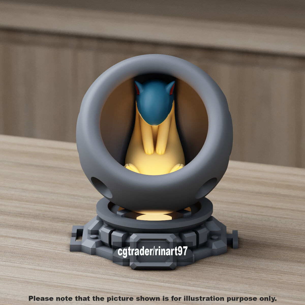 Quilava in healing machine pods from pokemon 3D print model_2