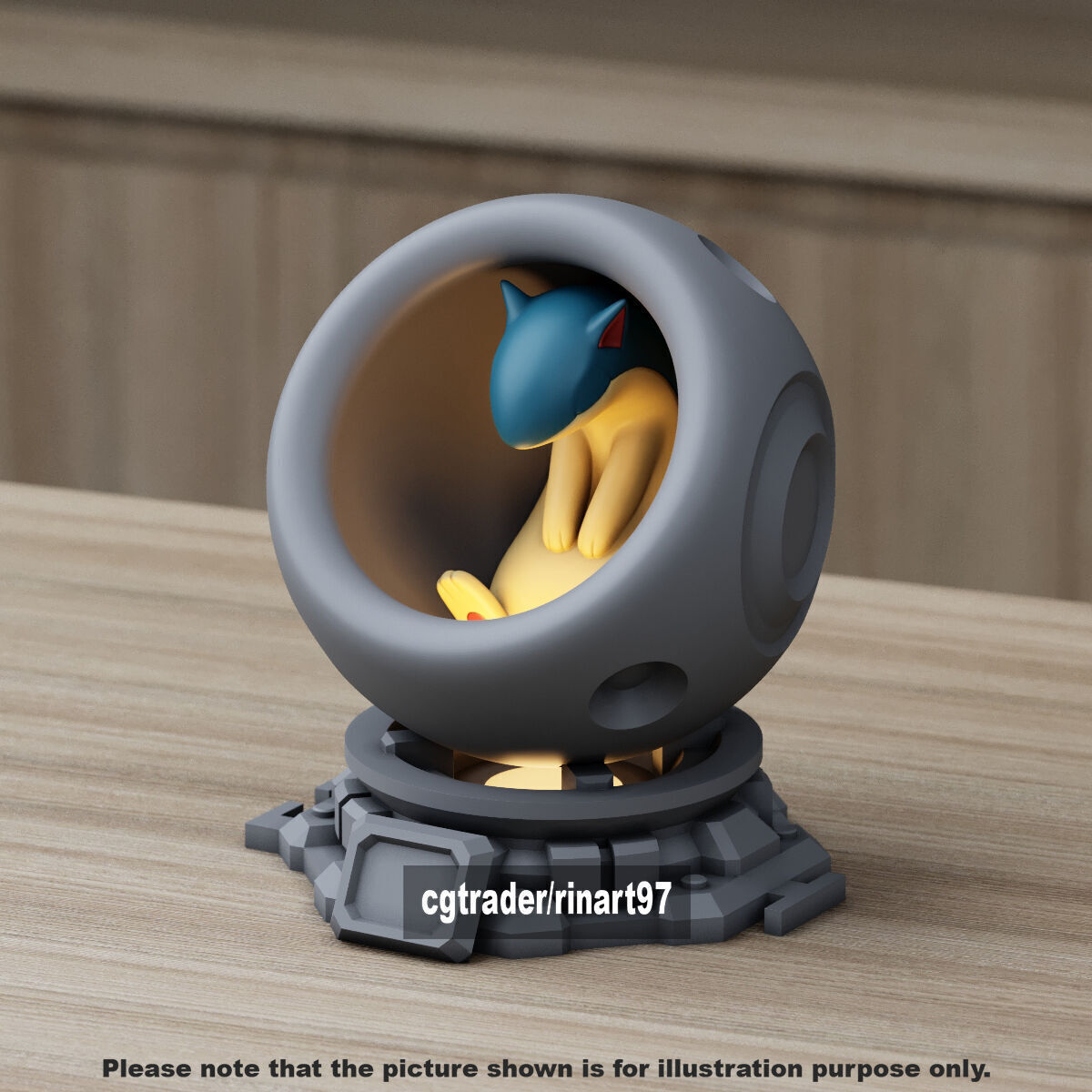 Quilava in healing machine pods from pokemon 3D print model_5