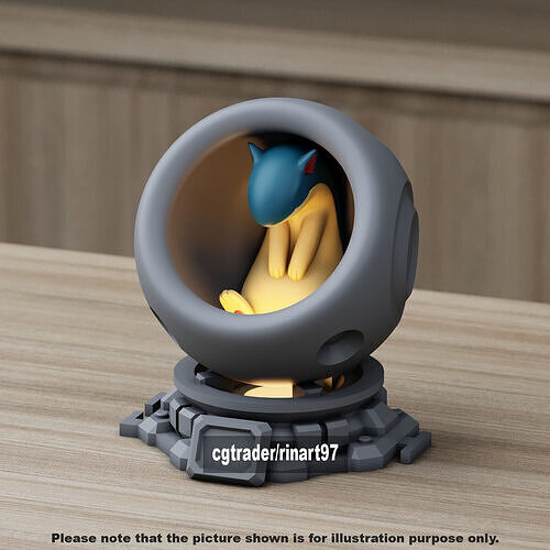 Quilava in healing machine pods from pokemon 3D print model