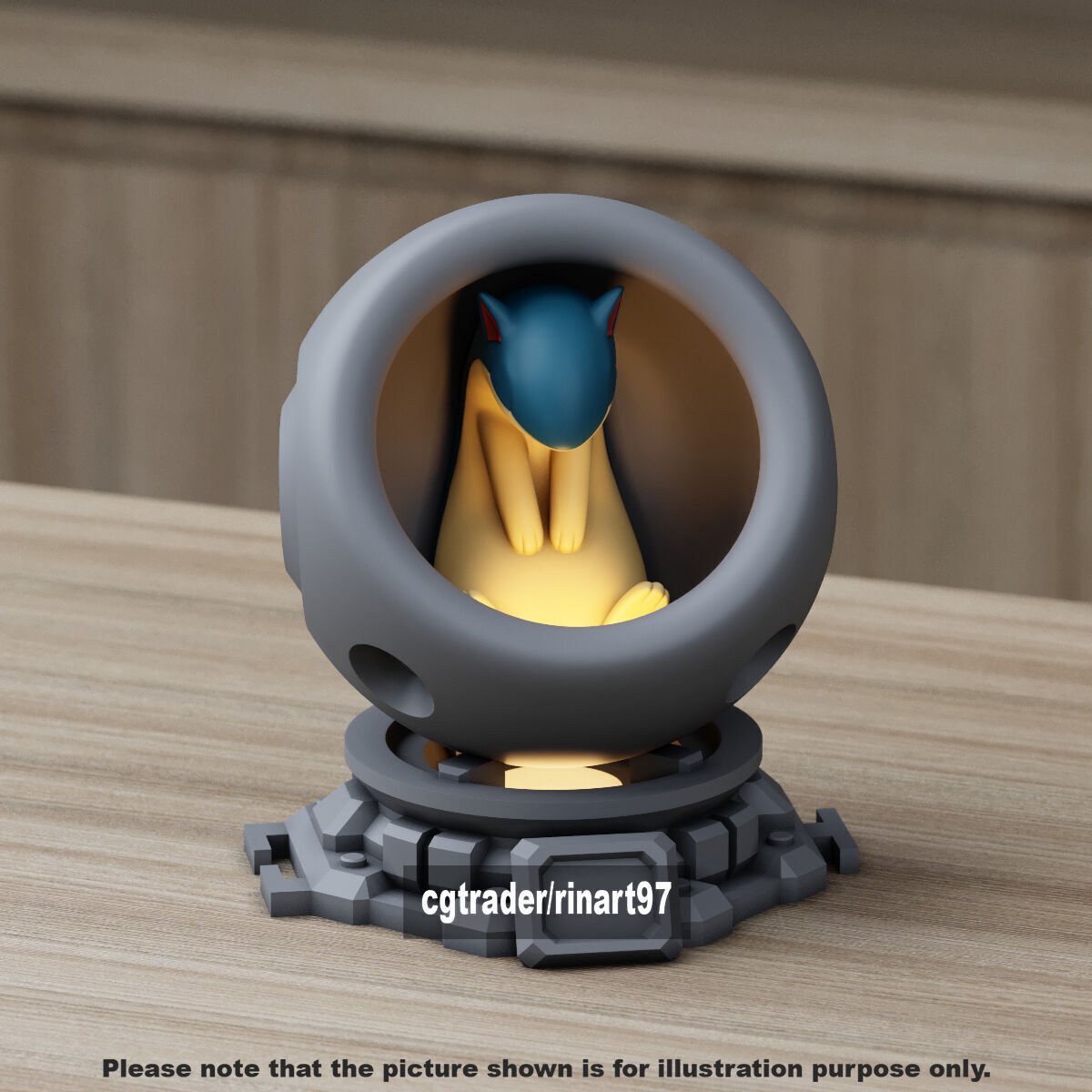 Quilava in healing machine pods from pokemon 3D print model_3