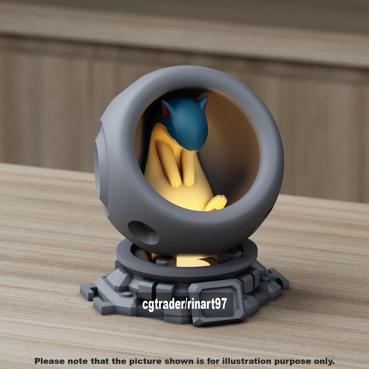 Quilava in healing machine pods from pokemon 3D print model_4