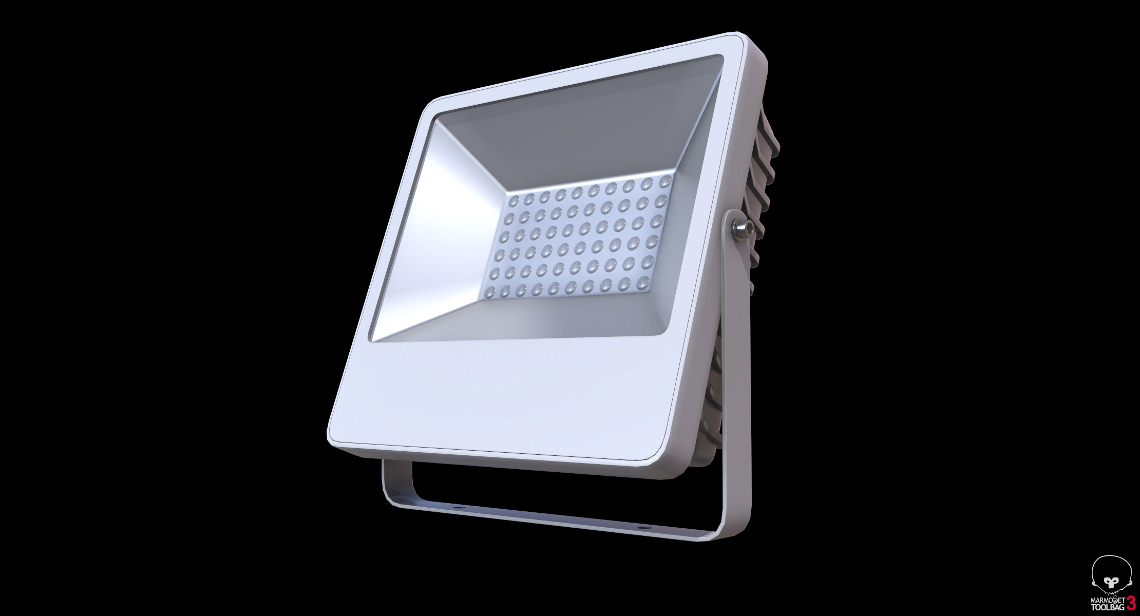 White Flood Light 3D model_5