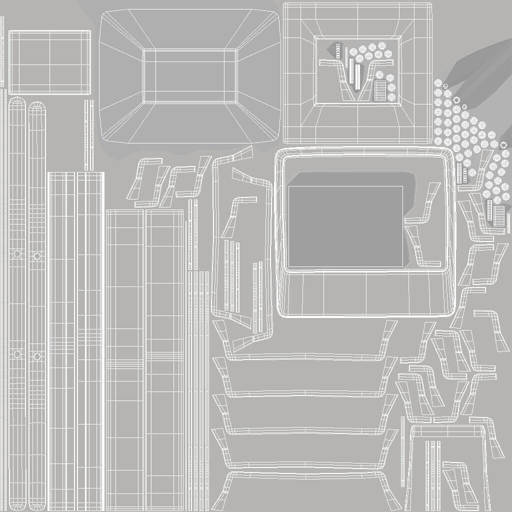 White Flood Light 3D model_8