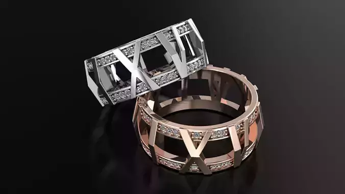 Ring 3DM STL OBJ model for 3D printing and CNC