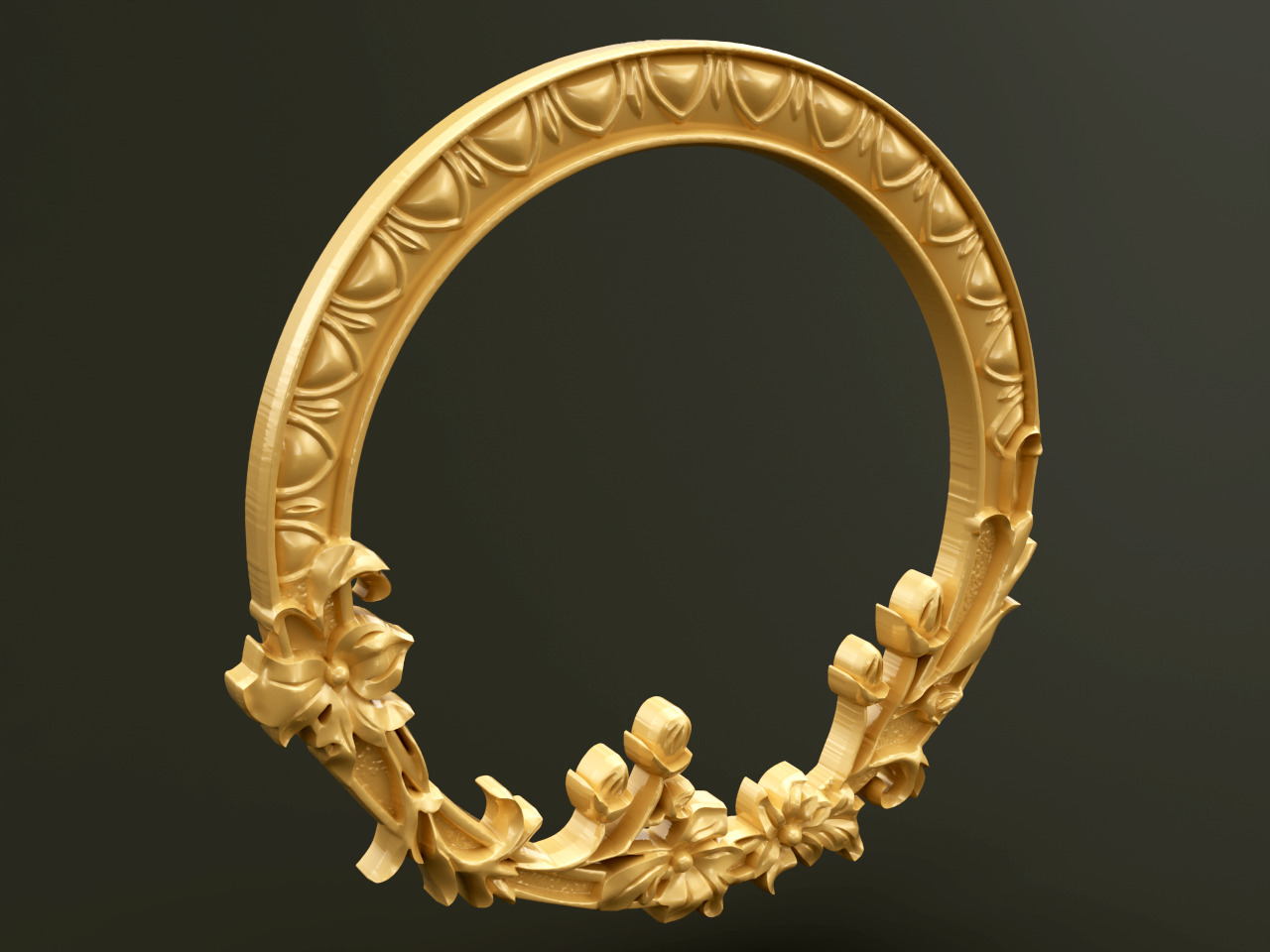 Classic Style Wooden Mirror Frame for CNC 3D model_2