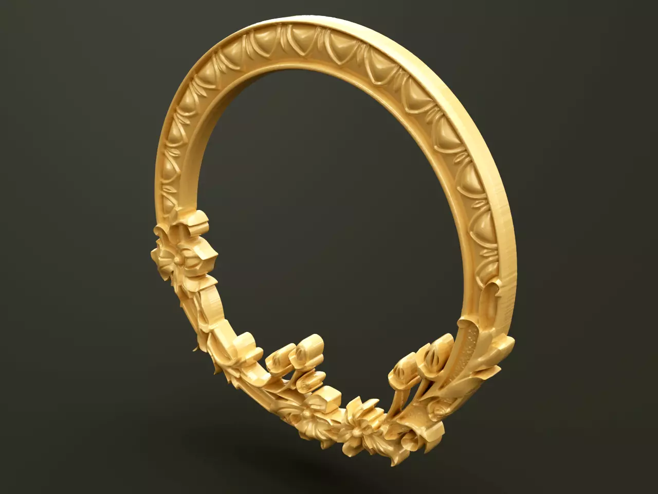 Classic Style Wooden Mirror Frame for CNC 3D model_0