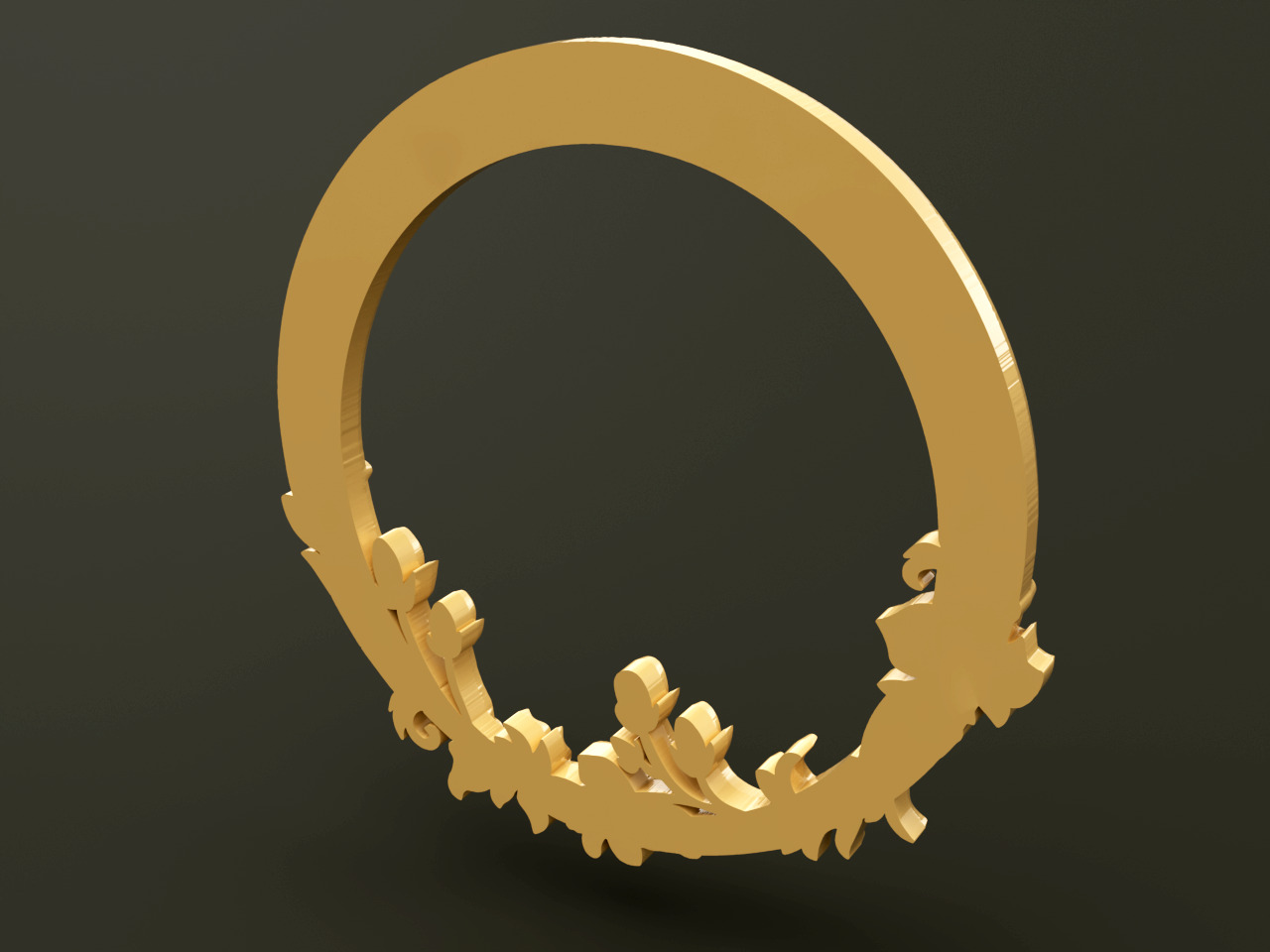 Classic Style Wooden Mirror Frame for CNC 3D model_4