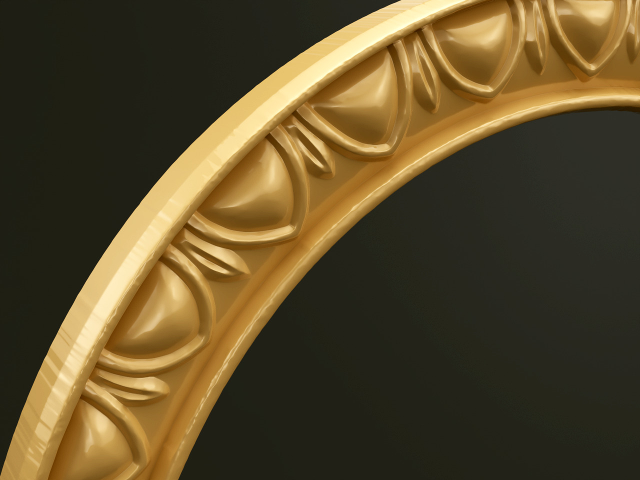 Classic Style Wooden Mirror Frame for CNC 3D model_3