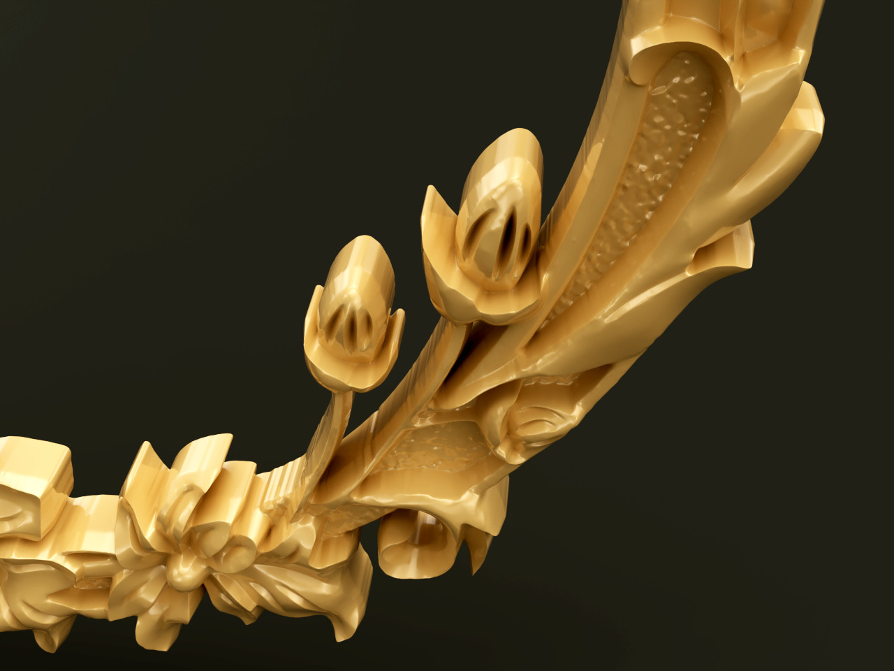 Classic Style Wooden Mirror Frame for CNC 3D model_1