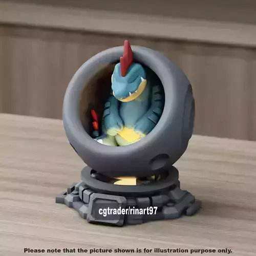 Feraligatr in healing machine pods from pokemon 3D print model